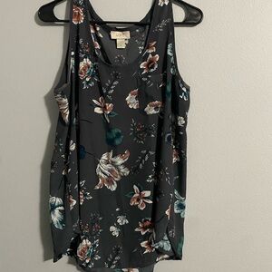 LOFT Dark Floral Tank Top